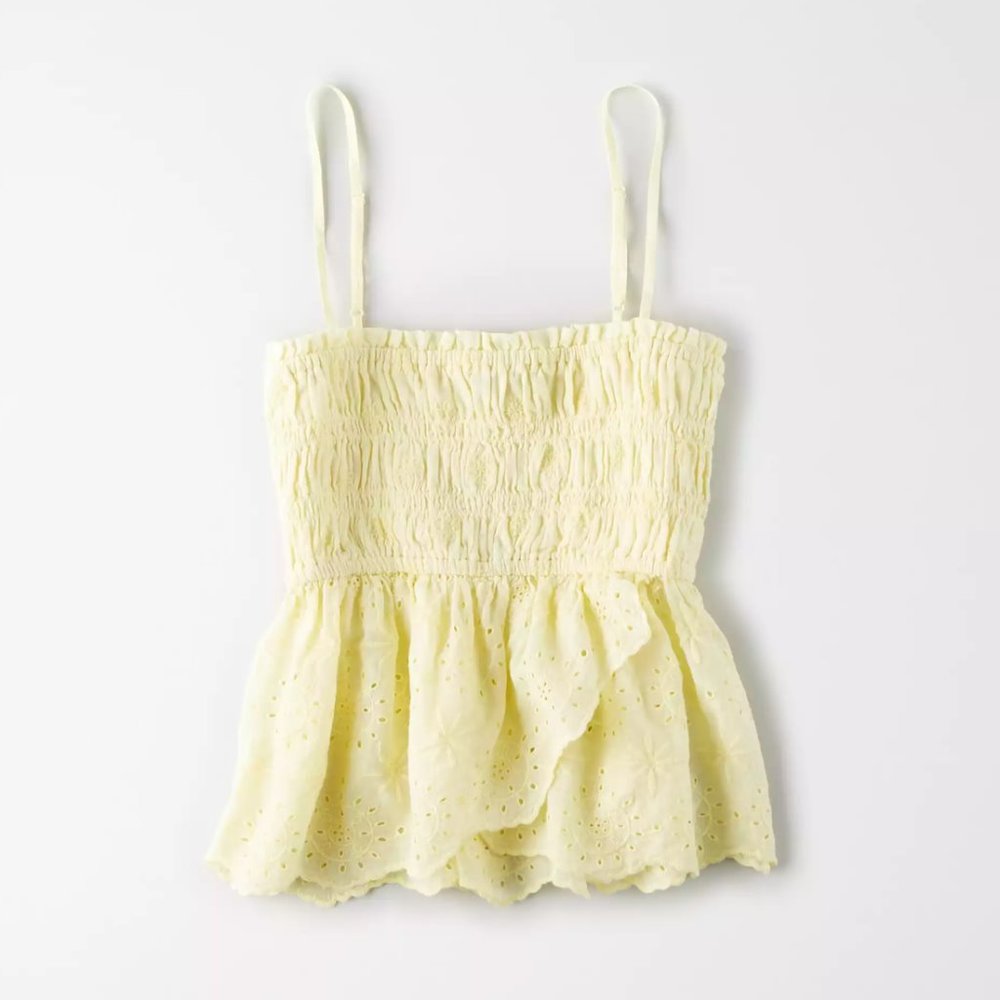 Yellow Smocked Tank Top